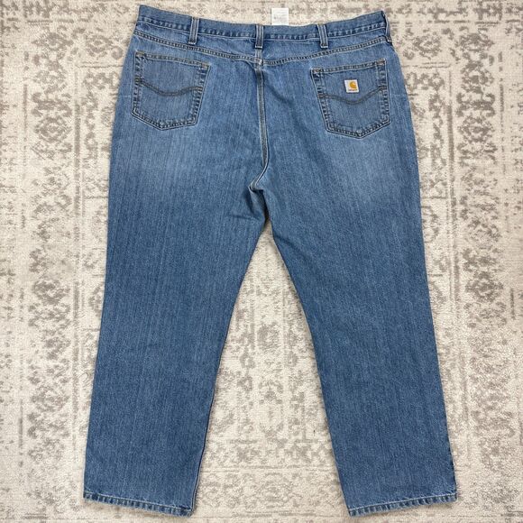 Carhartt Jeans Men's Relaxed Holter Medium Wash Denim Workwear Jeans Size 46x30 - Picture 2 of 7